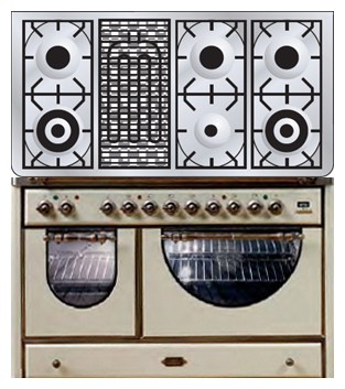 Кухонная плита ILVE MCSA-120BD-VG Antique white Фото