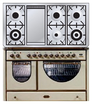 Кухонная плита ILVE MCSA-120FD-VG Antique white Фото