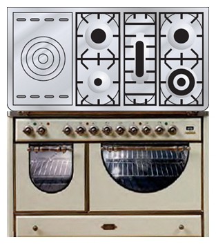 Кухонная плита ILVE MCSA-120SD-VG Antique white Фото