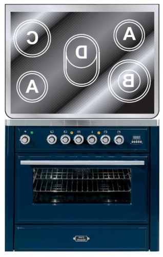 Кухонная плита ILVE MTE-90-E3 Blue Фото